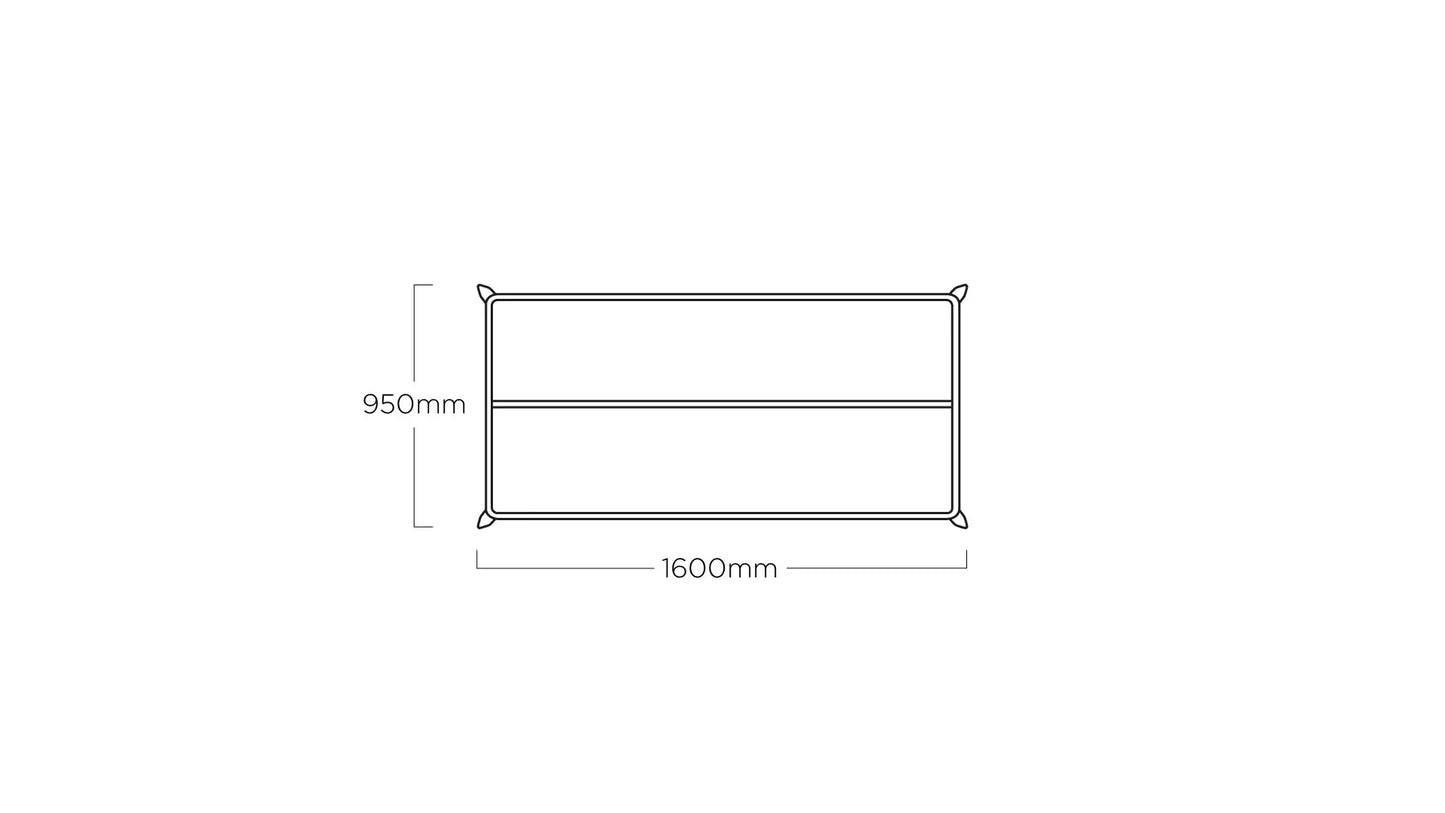KETTLER EDGE Tischgestell 160 x 95 cm – silber Ansicht 4
