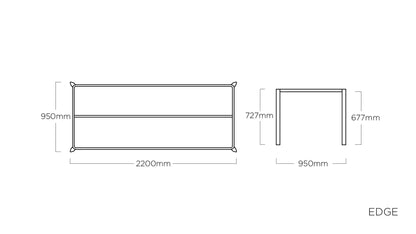 KETTLER EDGE Tischgestell 220 x 95 cm – anthrazit Ansicht 2