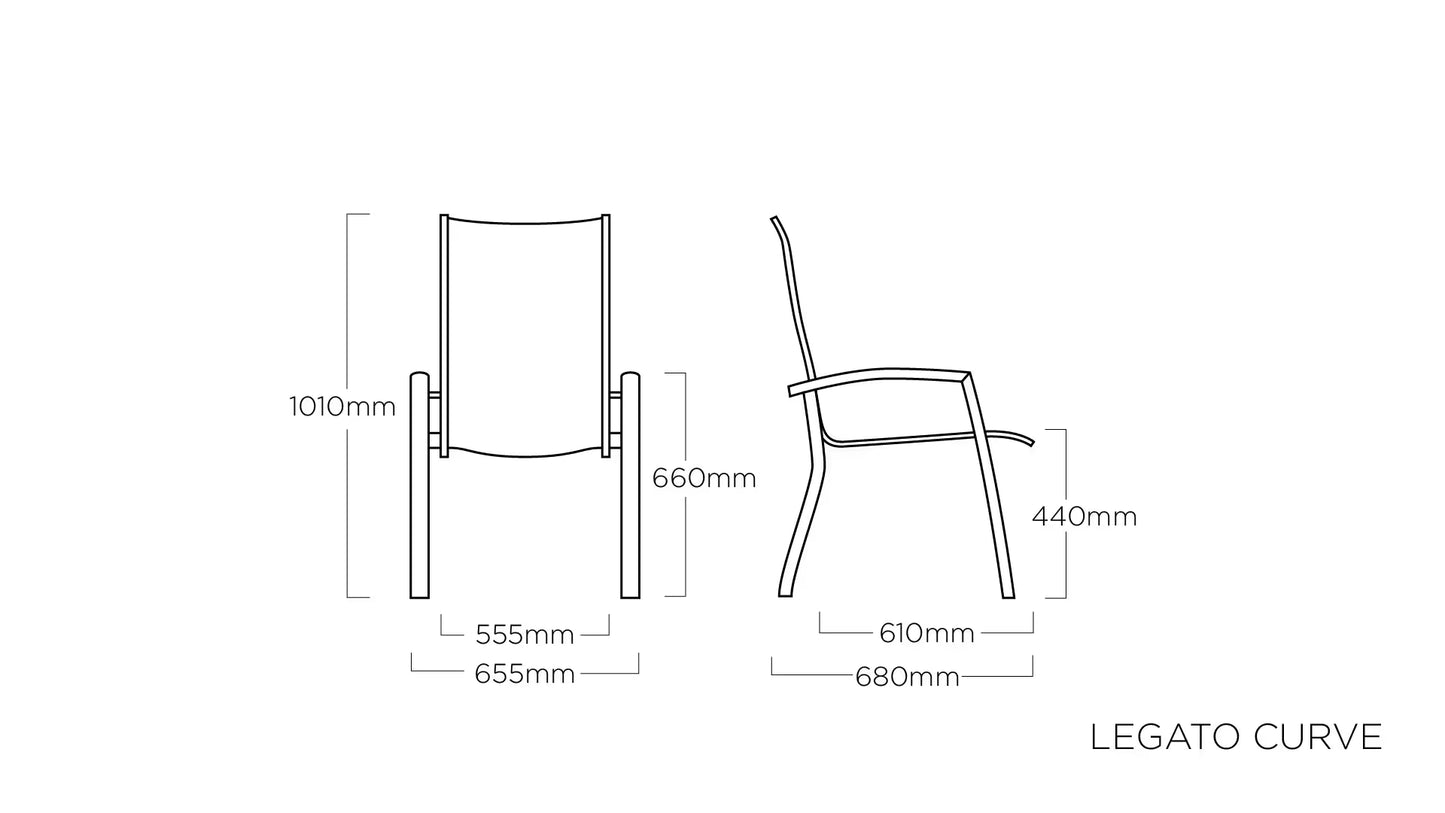 KETTLER LEGATO CURVE Stapelsessel – anthrazit/anthrazit Ansicht 2