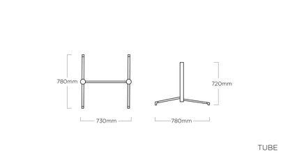 KETTLER TUBE Tischgestell 120 x 80 cm – anthrazit Ansicht 2