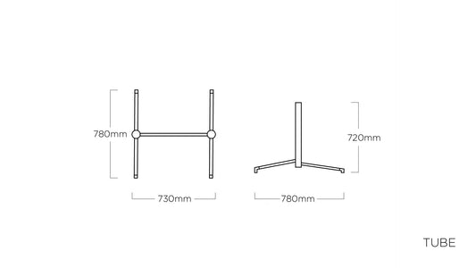 KETTLER TUBE Tischgestell 120 x 80 cm – anthrazit Ansicht 2