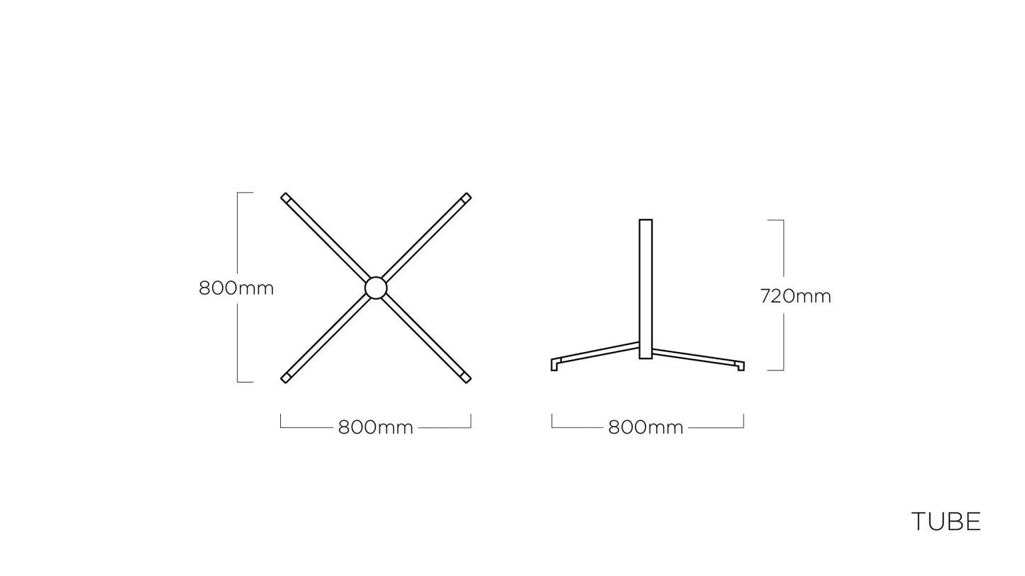KETTLER TUBE Tischgestell 80 x 80 cm (CONTRACT) – anthrazit Ansicht 2