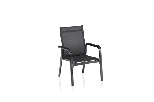 KETTLER BASIC+ PREMIUM Stapelsessel zerlegt – anthrazit/ Lakritz Ansicht 1