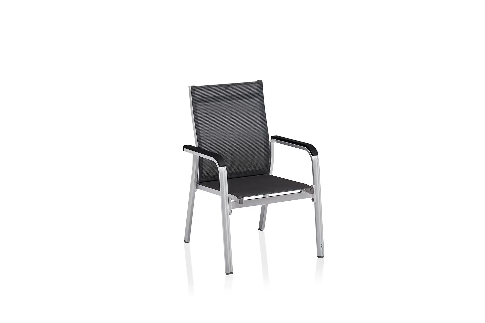 KETTLER BASIC+ PREMIUM Stapelsessel zerlegt – silber/ Lakritz Ansicht 1