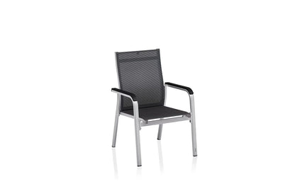 KETTLER BASIC+ PREMIUM Stapelsessel zerlegt – silber/ Lakritz Ansicht 1