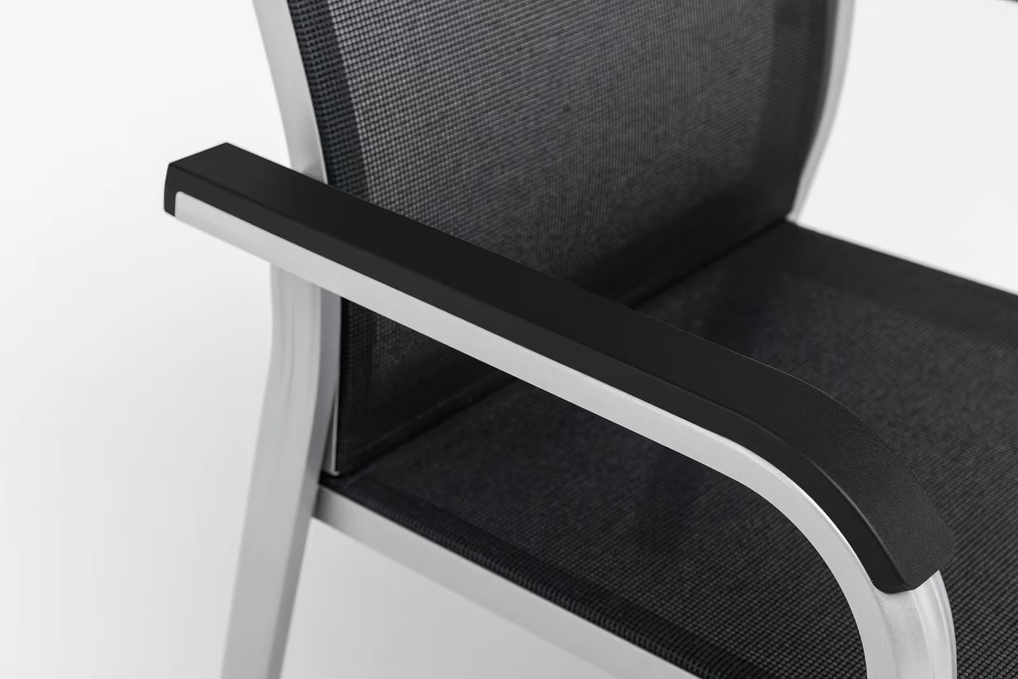 KETTLER BASIC+ PREMIUM Stapelsessel zerlegt – silber/ Lakritz Ansicht 6