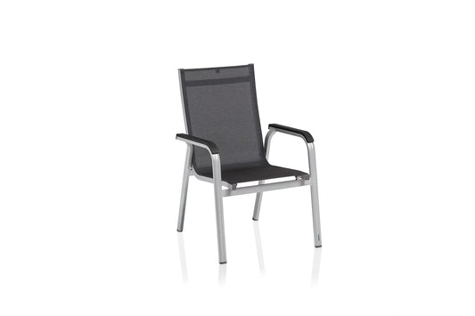 KETTLER BASIC+ PREMIUM Stapelsessel – silber/ Lakritz Ansicht 1