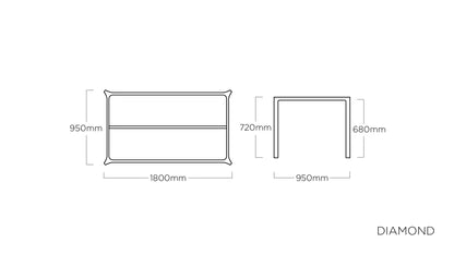 KETTLER DIAMOND Tischgestell 180 x 95 cm – anthrazit Ansicht 2