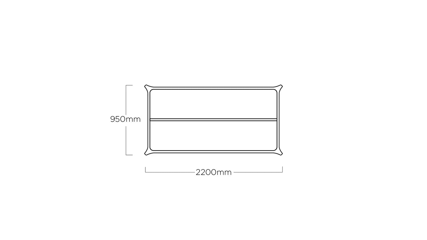 KETTLER DIAMOND Tischgestell 220 x 95 cm – anthrazit Ansicht 3