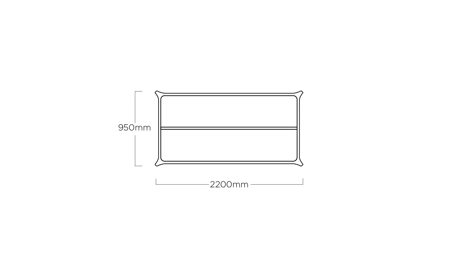 KETTLER DIAMOND Tischgestell 220 x 95 cm – anthrazit Ansicht 3