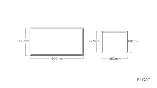 KETTLER FLOAT Tischgestell 160 x 95 cm – anthrazit Ansicht 2