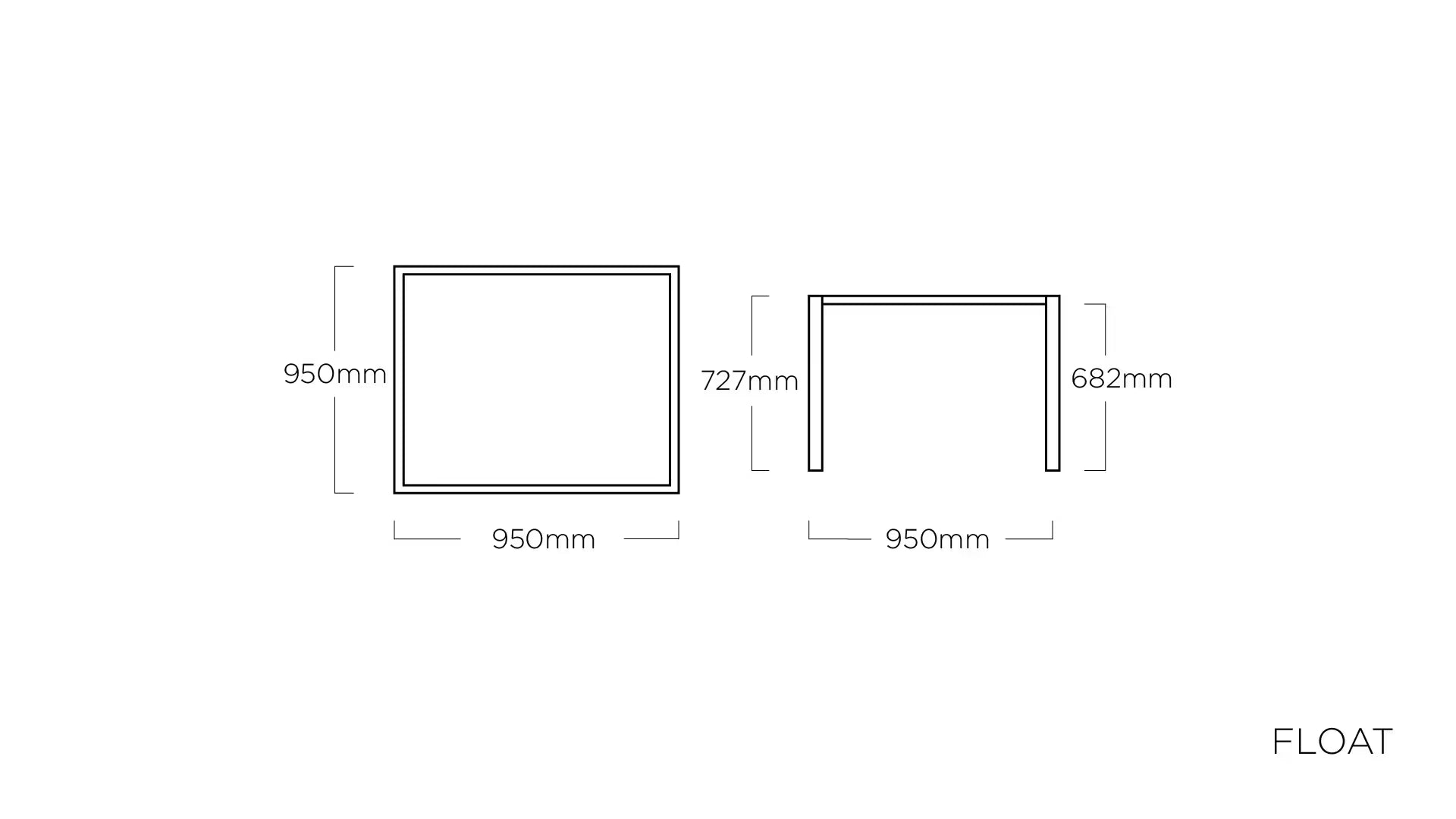 KETTLER FLOAT Tischgestell 95 x 95 cm – silber Ansicht 2