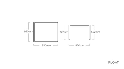 KETTLER FLOAT Tischgestell 95 x 95 cm – silber Ansicht 2