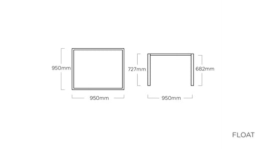 KETTLER FLOAT Tischgestell 95 x 95 cm – anthrazit Ansicht 2