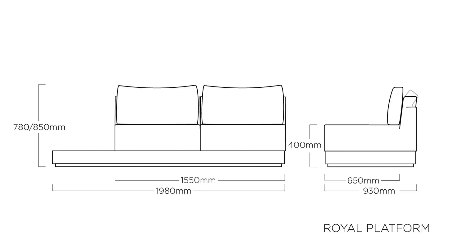 KETTLER ROYAL PLATFORM 2-Sitzer – anthrazit/ natur/ sooty Ansicht 2