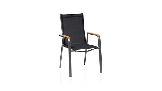 KETTLER CIRRUS Stapelsessel Teak – anthrazit/ anthrazit-grau Ansicht 1