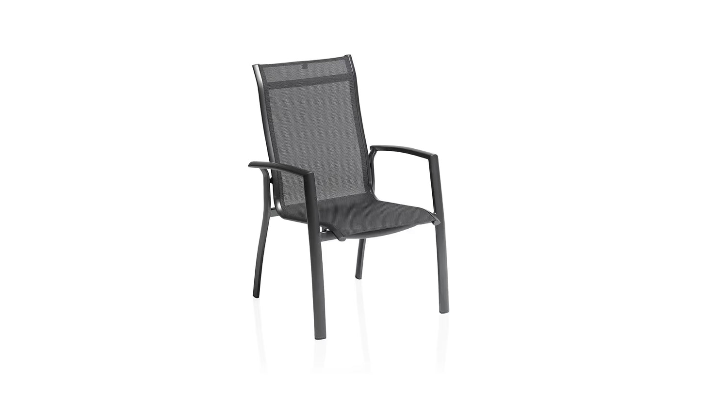 KETTLER LEGATO CURVE Silver-Line Stapelsessel – anthrazit/anthrazit Ansicht 1