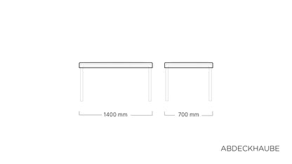 KETTLER ABDECKHAUBE für Tischplatte 140 x 70 cm – grau/silber Ansicht 1