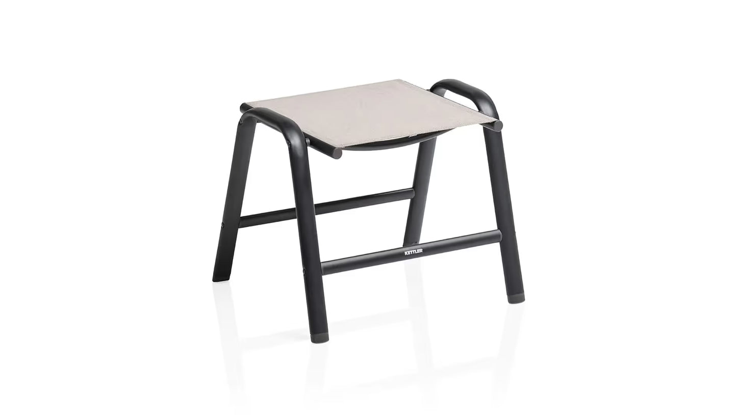 KETTLER MANHATTAN Silver-Line Hocker – schwarz matt/ Dublin Ansicht 1