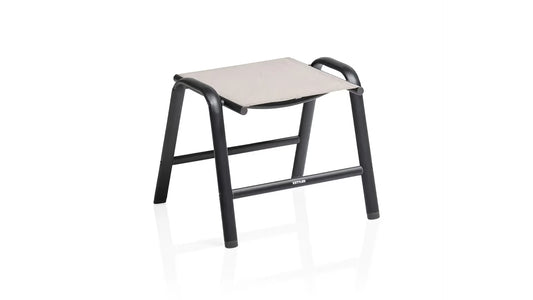 KETTLER MANHATTAN Silver-Line Hocker – schwarz matt/ Dublin Ansicht 1