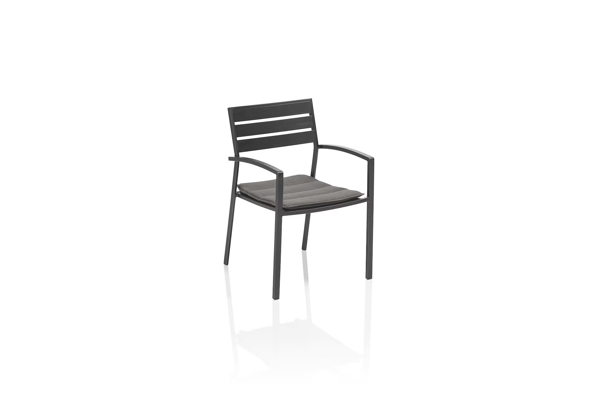 KETTLER ROUEN Stapelsessel mit Auflage – anthrazit, Auflage charcoal Ansicht 1