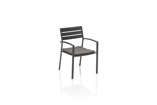 KETTLER ROUEN Stapelsessel mit Auflage – anthrazit, Auflage charcoal Ansicht 1