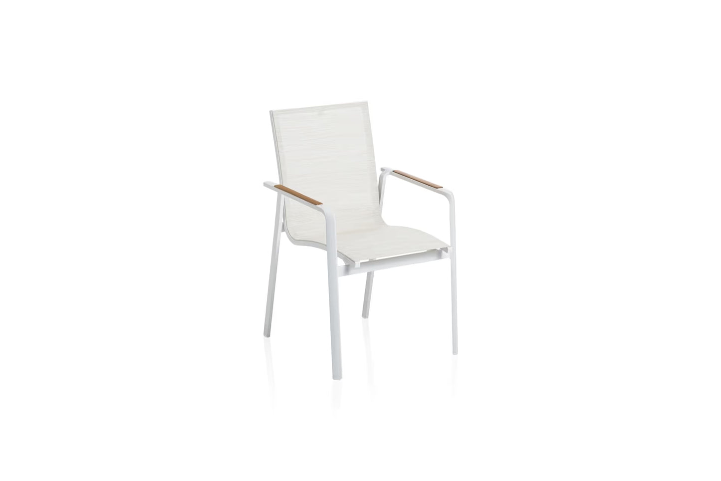 KETTLER DIAMOND Stapelsessel – weiß matt/ beige Ansicht 1