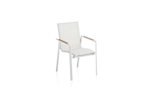 KETTLER DIAMOND Stapelsessel – weiß matt/ beige Ansicht 1