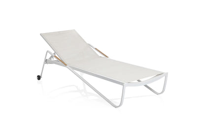 KETTLER DIAMOND Stapelliege – weiß matt/ beige Ansicht 1