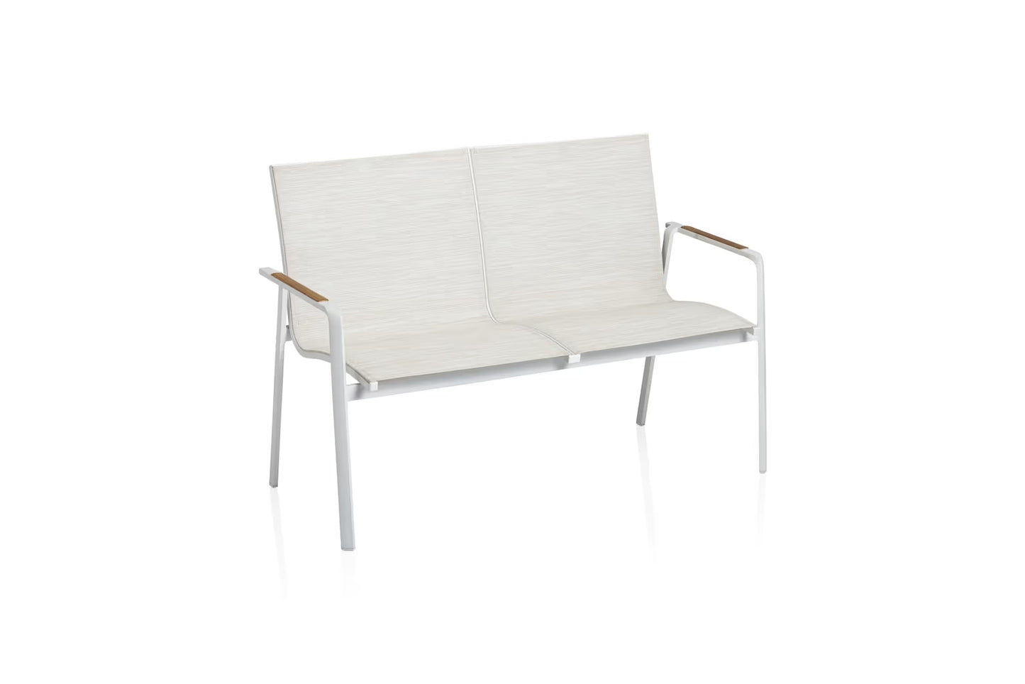 KETTLER DIAMOND 2er-Bank – weiß matt/ beige Ansicht 1