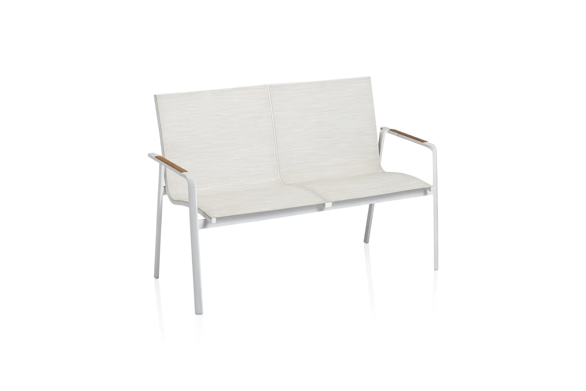 KETTLER DIAMOND 2er-Bank – weiß matt/ beige Ansicht 1