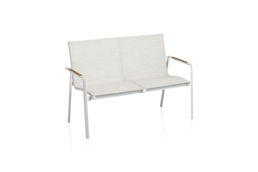 KETTLER DIAMOND 2er-Bank – weiß matt/ beige Ansicht 1