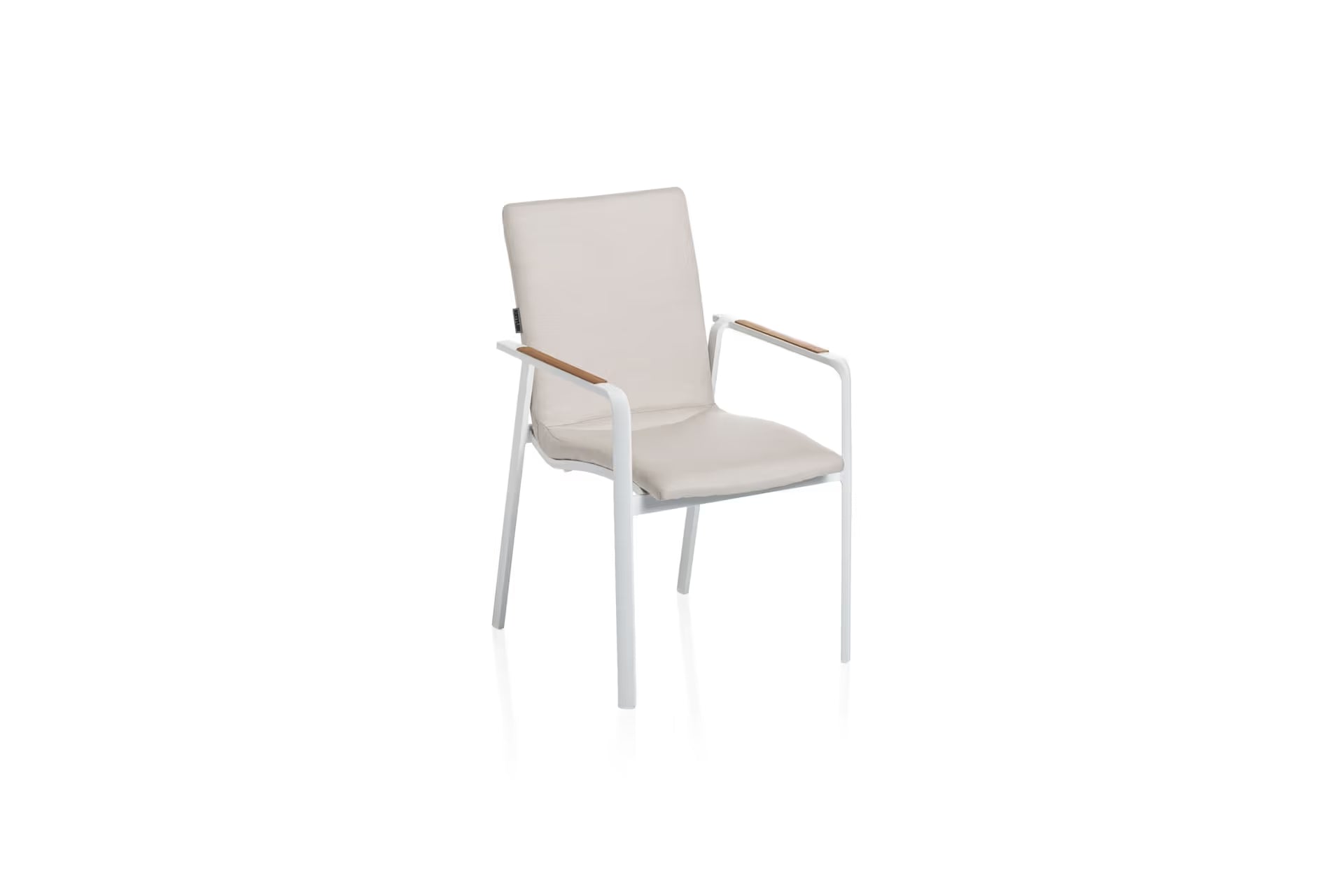 KETTLER DIAMOND Stapelsessel – weiß matt/natte linen chalk Ansicht 1
