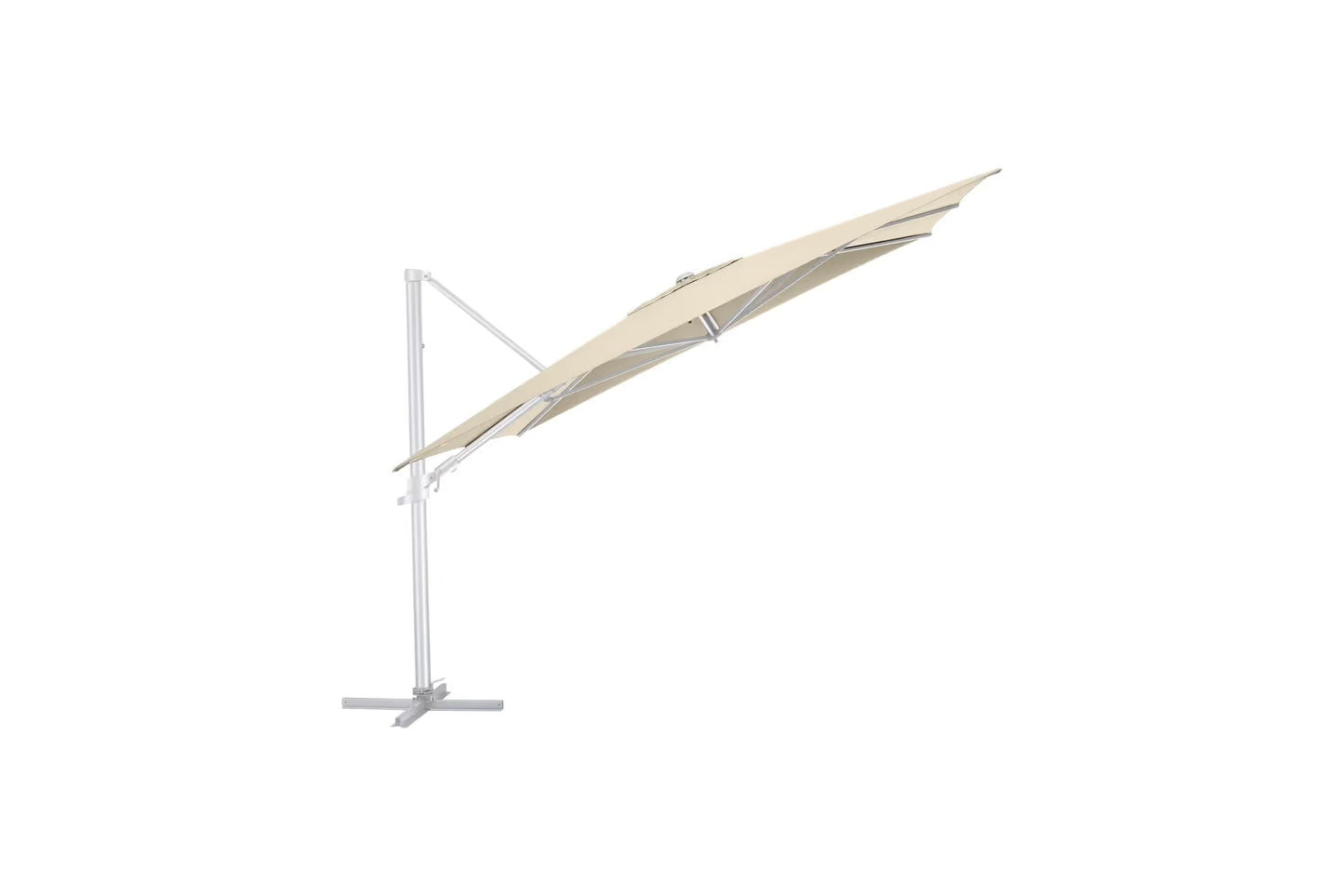 KETTLER EASY FLEX Ampelschirm silber/ natur
300 x 300 cm
inkl. Abdeckhaube + Schirmständer – silber/ natur Ansicht 1