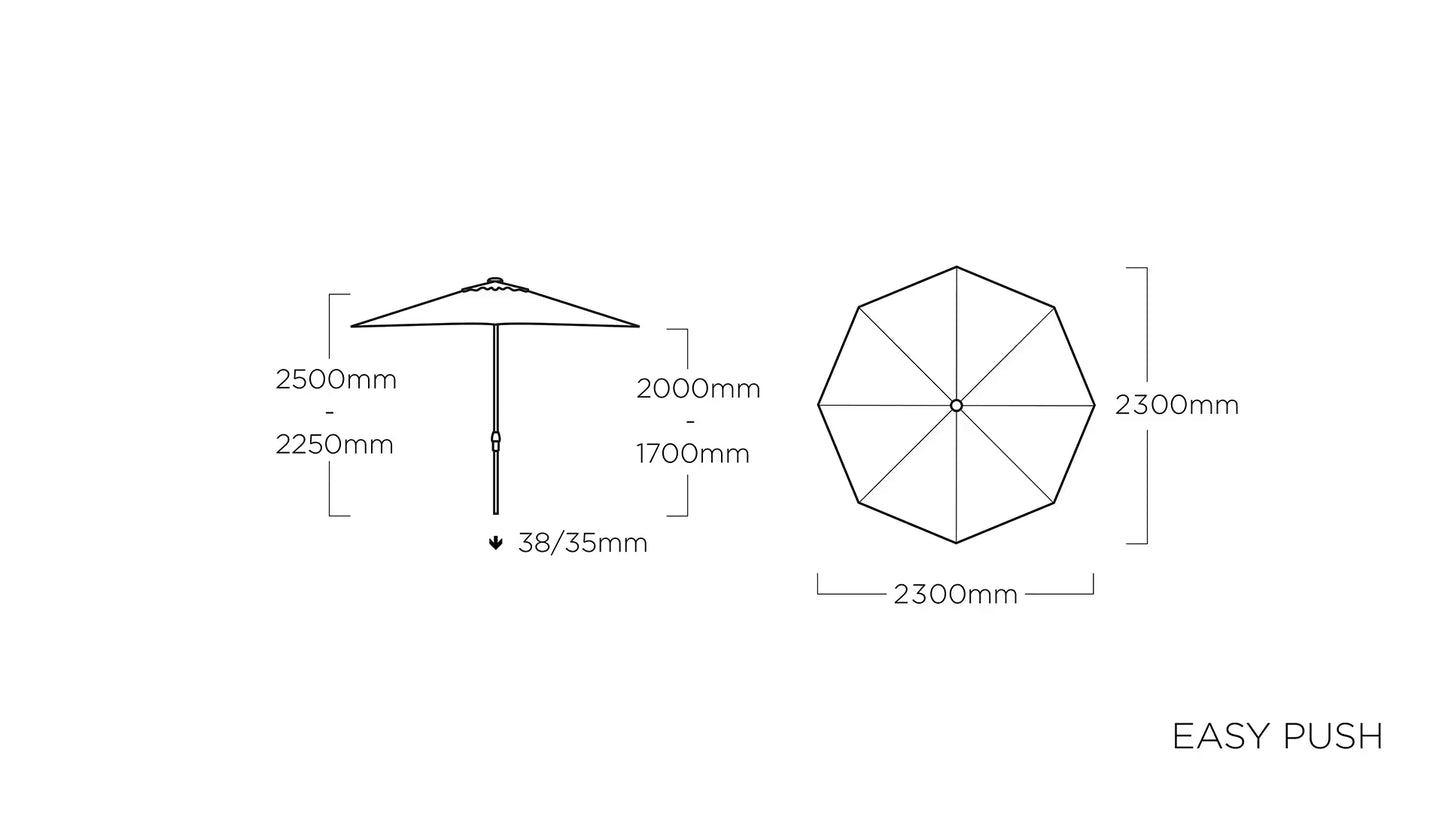 KETTLER EASY PUSH Stockschirm anthrazit matt/ natur
Ø 230 cm – anthrazit matt/ natur Ansicht 2