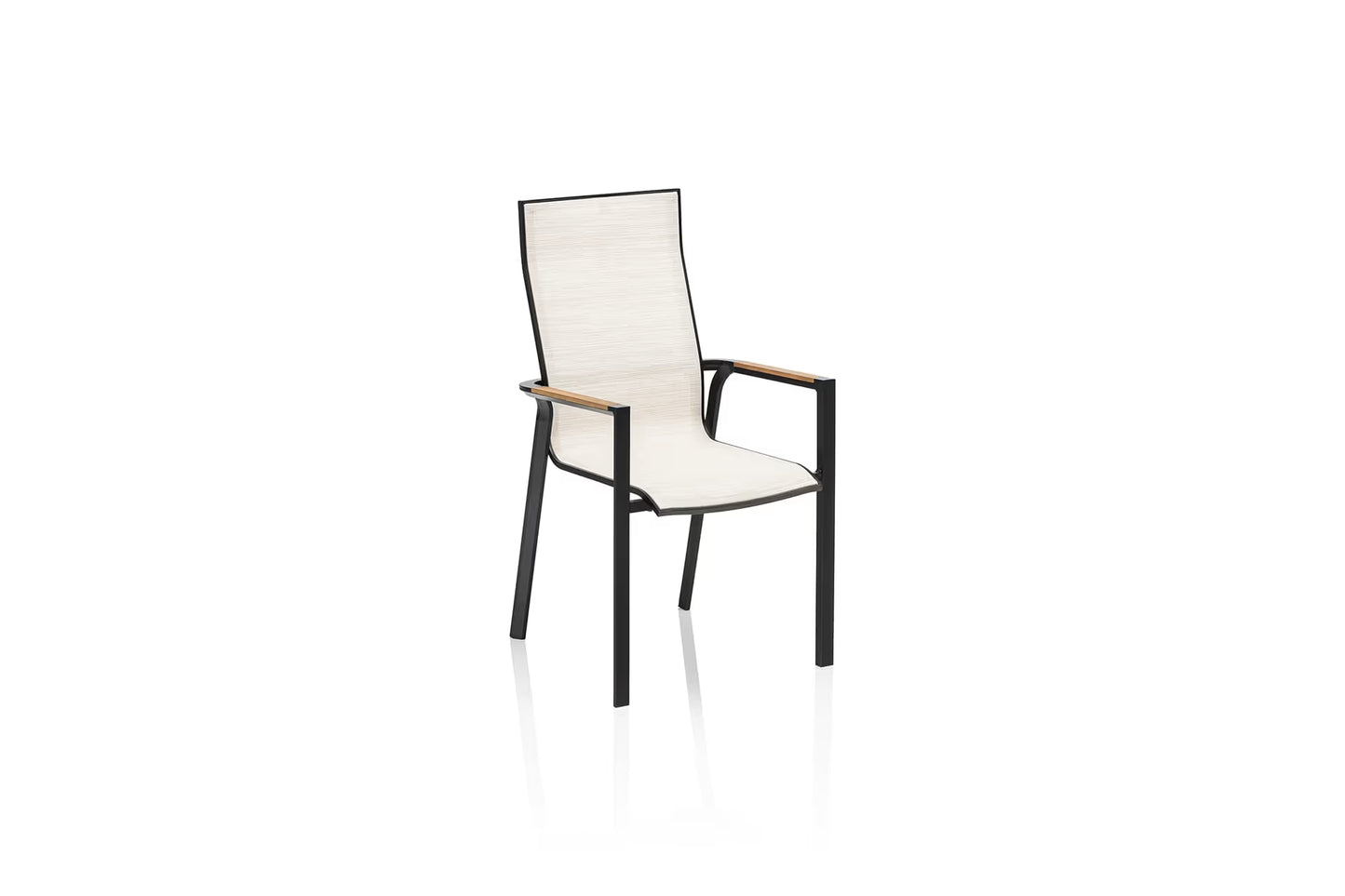 KETTLER SENSE Black-Line Stapelsessel – schwarz matt/ beige Ansicht 1