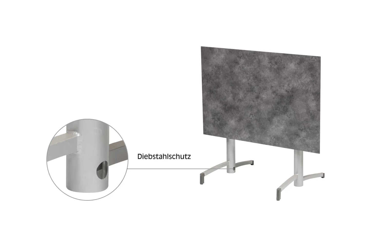 KETTLER TUBE Tischgestell 70 x 70 cm (CONTRACT) – anthrazit Ansicht 4
