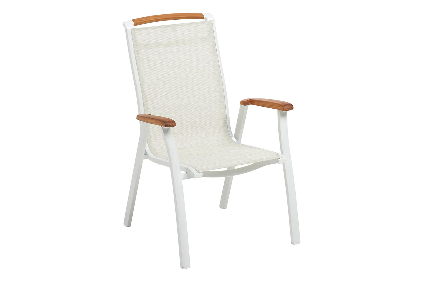KETTLER MEMPHIS Stapelsessel – weiß matt/ beige/ natur Ansicht 1