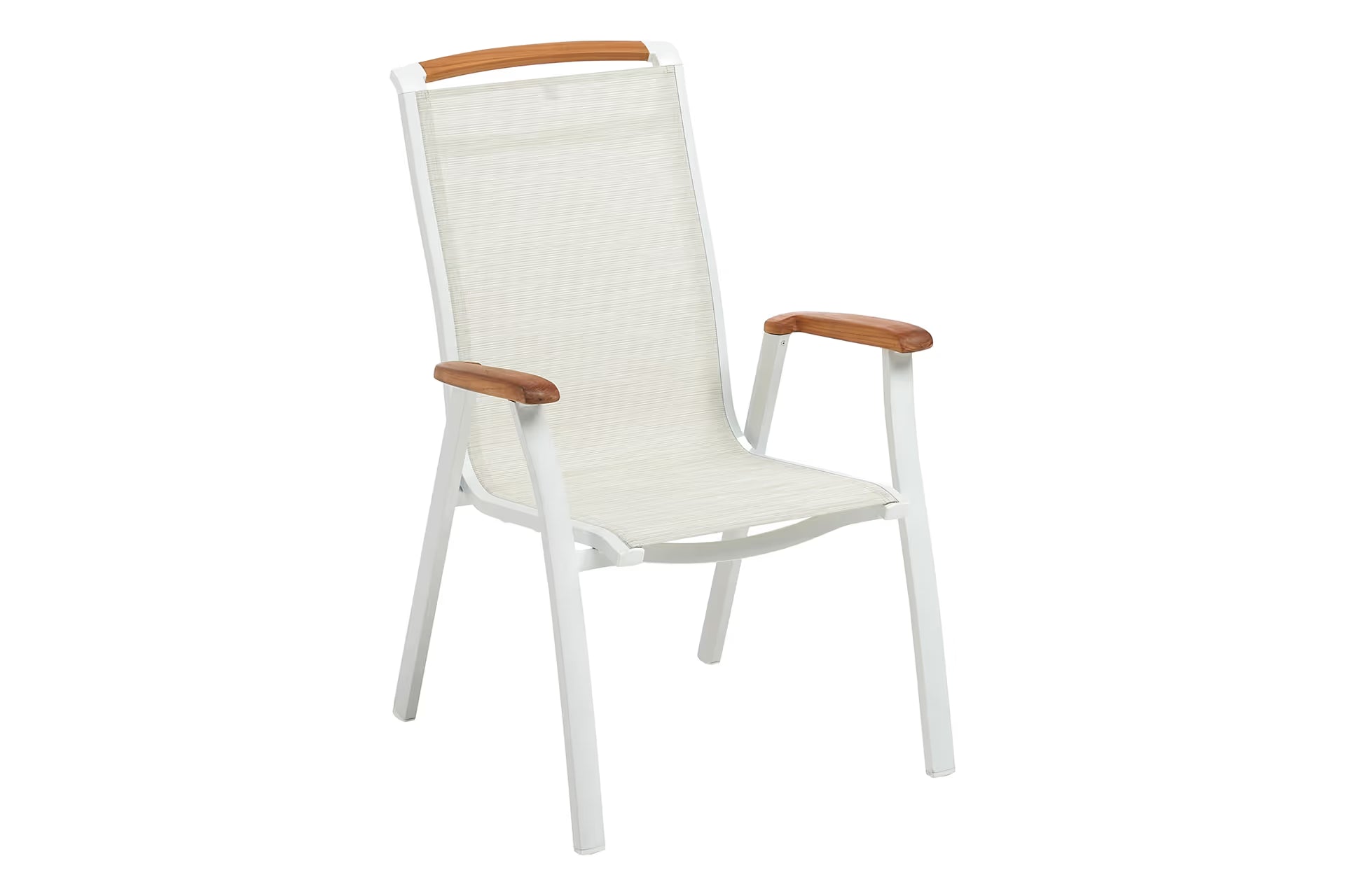 KETTLER MEMPHIS Stapelsessel – weiß matt/ beige/ natur Ansicht 1