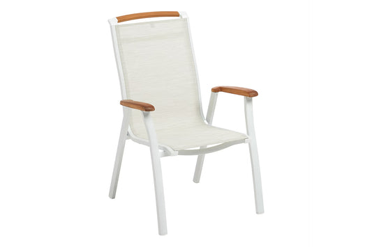 KETTLER MEMPHIS Stapelsessel – weiß matt/ beige/ natur Ansicht 1