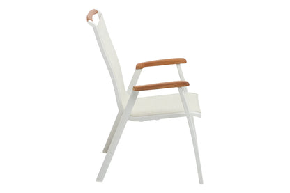KETTLER MEMPHIS Stapelsessel – weiß matt/ beige/ natur Ansicht 3