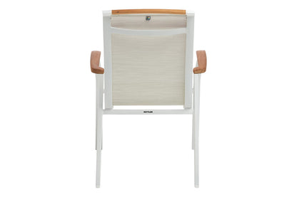 KETTLER MEMPHIS Stapelsessel – weiß matt/ beige/ natur Ansicht 4