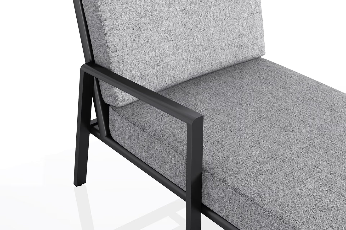 KETTLER ZENITH Chaiselongue links – anthrazit matt/ hellgrau meliert Ansicht 3