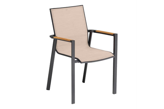 KETTLER SENSE Stapelsessel – anthrazit matt/ sakura/ natur Ansicht 1