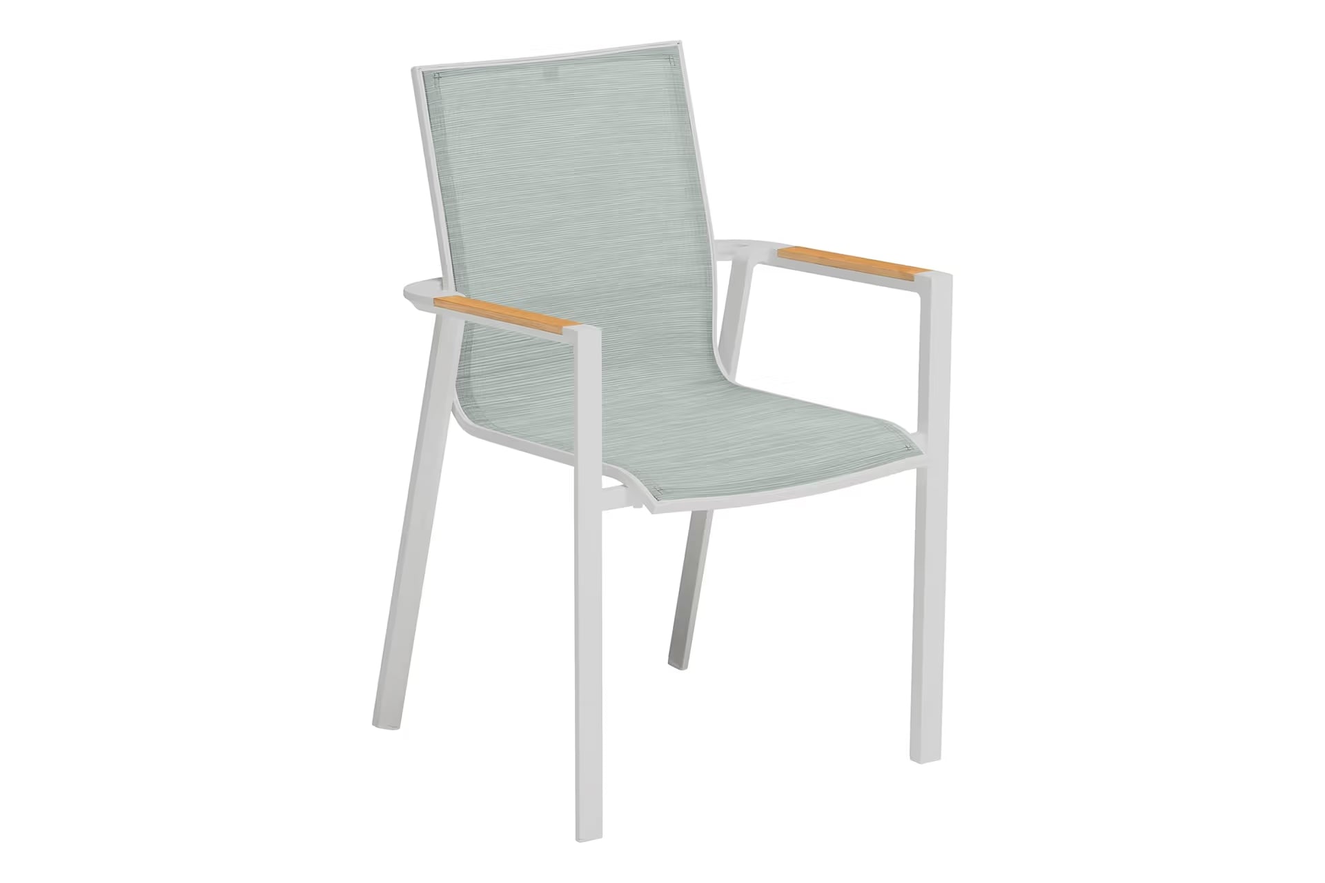 KETTLER SENSE Stapelsessel – weiß matt/ aqua/ natur Ansicht 1
