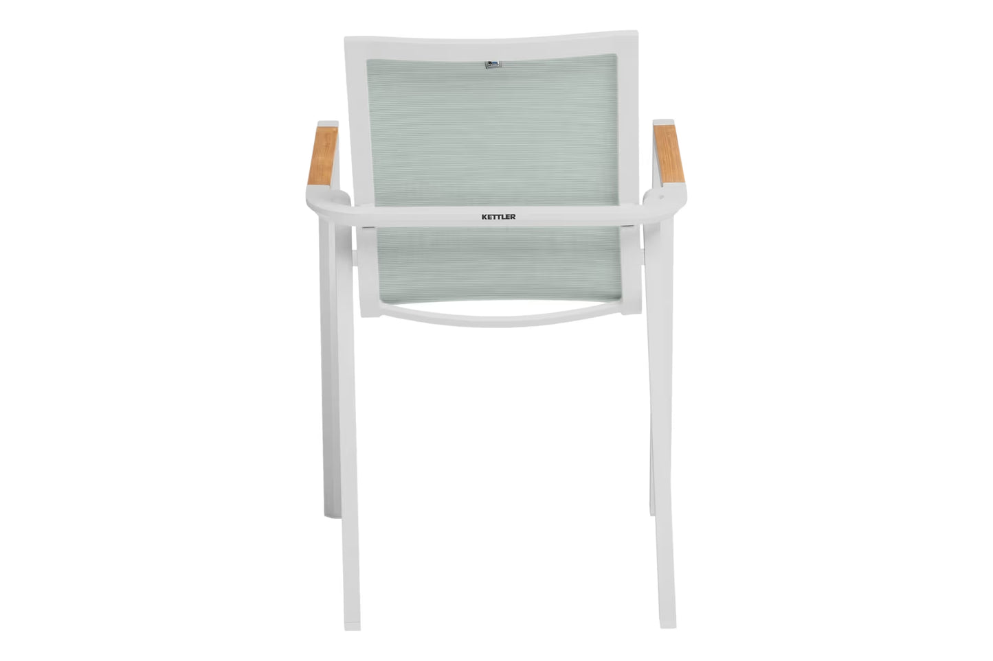 KETTLER SENSE Stapelsessel – weiß matt/ aqua/ natur Ansicht 4
