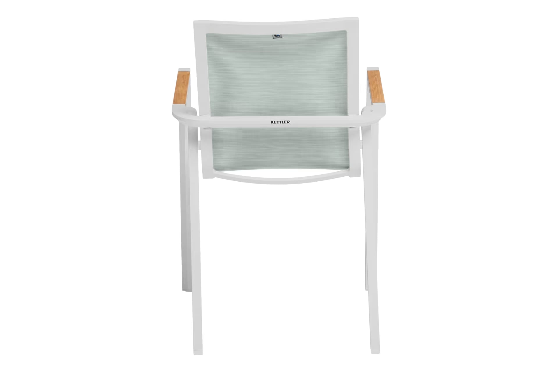 KETTLER SENSE Stapelsessel – weiß matt/ aqua/ natur Ansicht 4