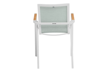 KETTLER SENSE Stapelsessel – weiß matt/ aqua/ natur Ansicht 4