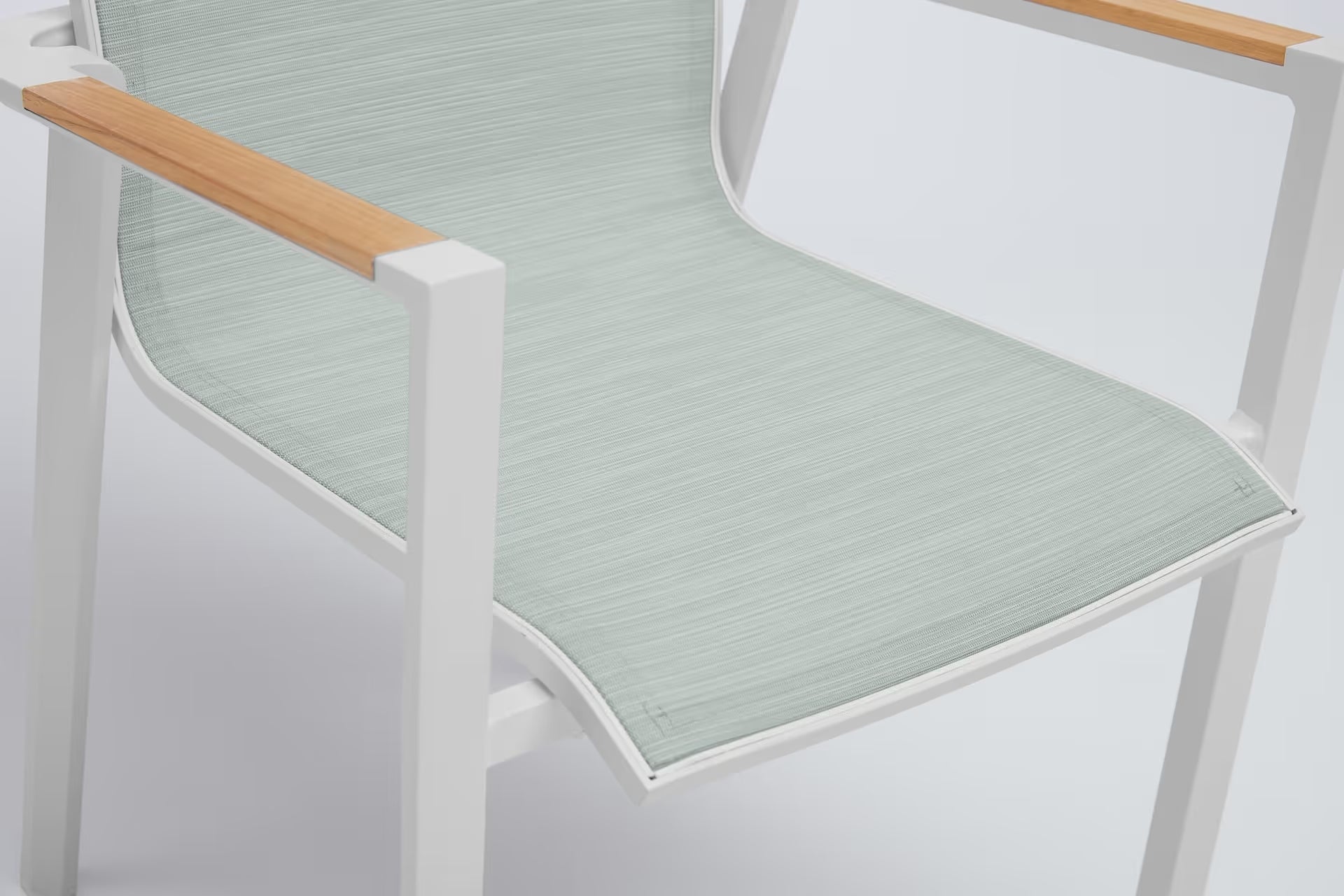 KETTLER SENSE Stapelsessel – weiß matt/ aqua/ natur Ansicht 5