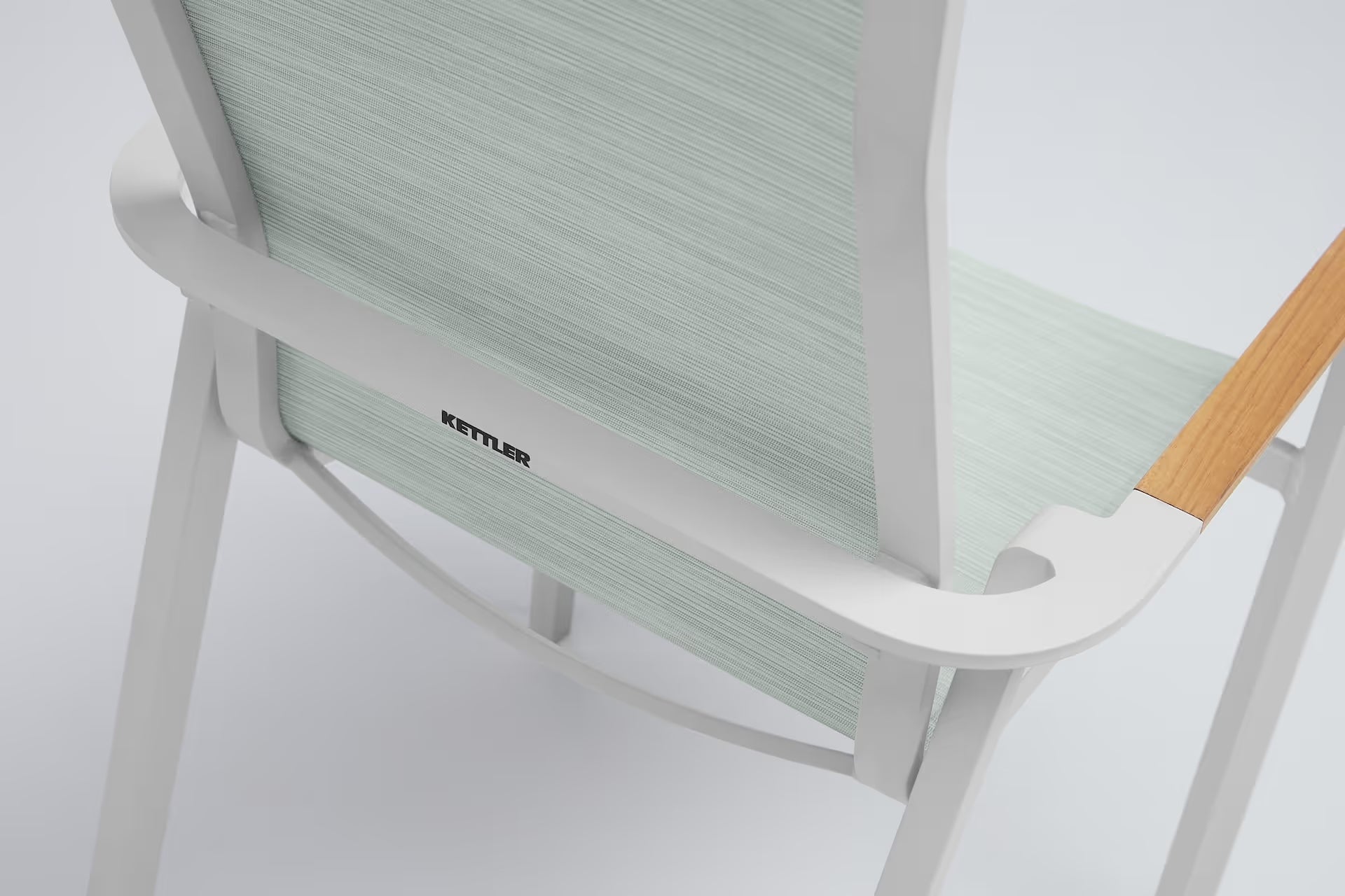 KETTLER SENSE Stapelsessel – weiß matt/ aqua/ natur Ansicht 6